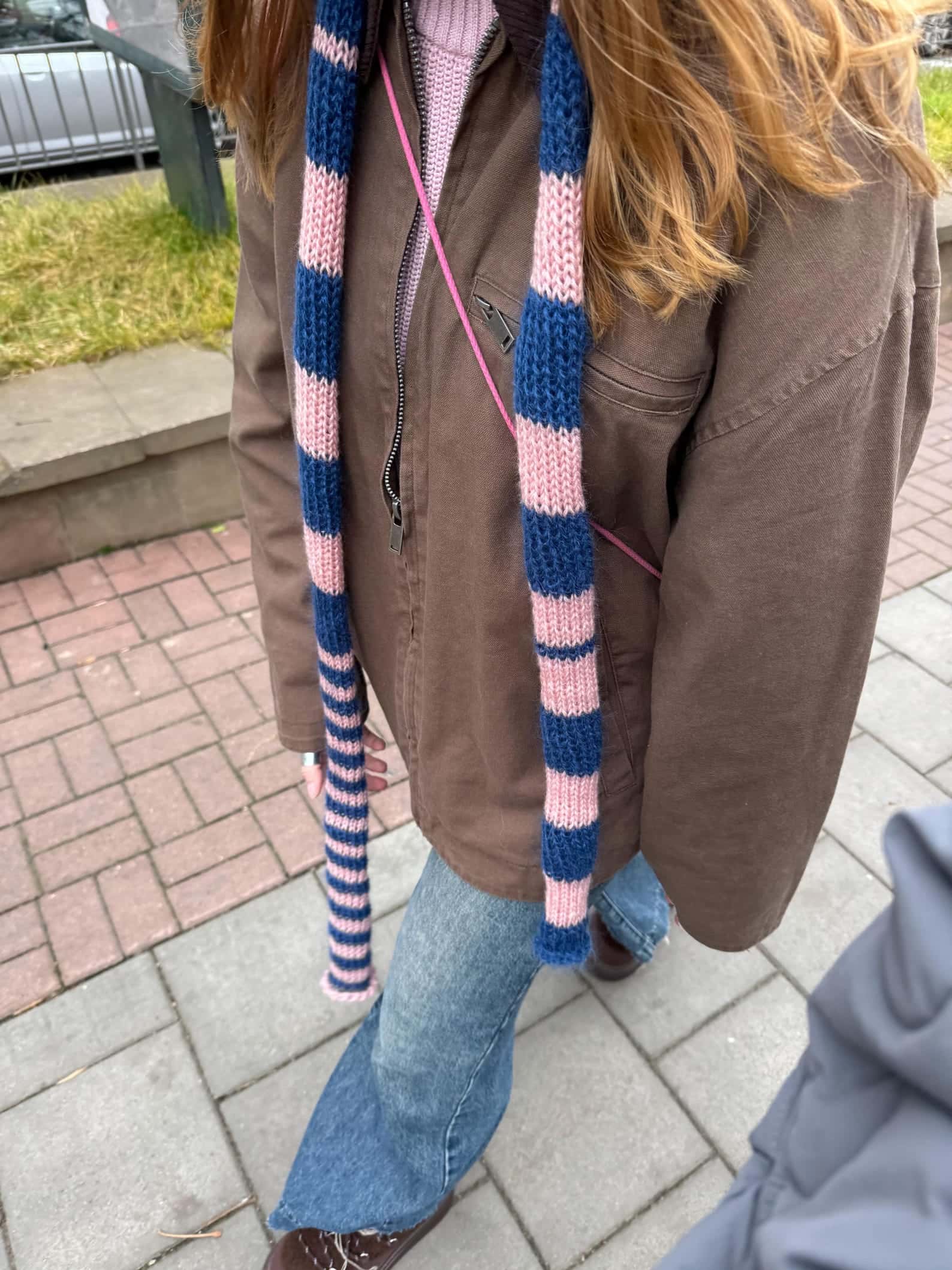 Blue & Pink Striped Scarf