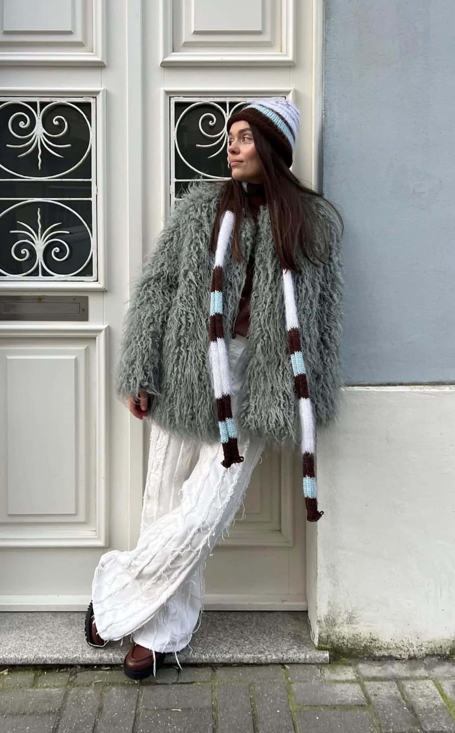 Striped Knit Scarf