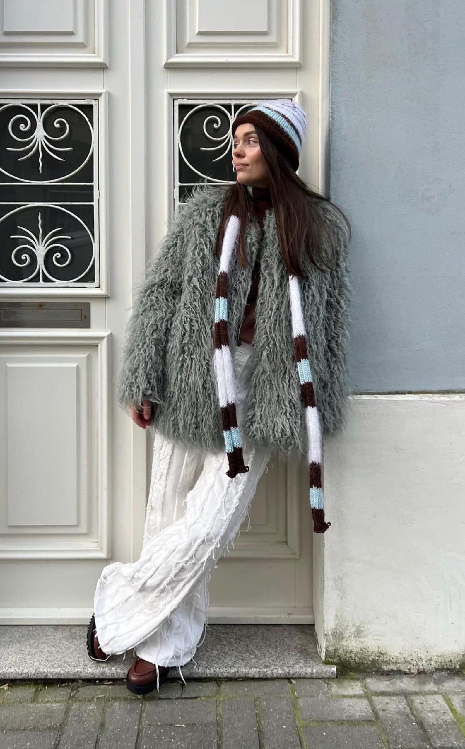 Striped Knit Scarf